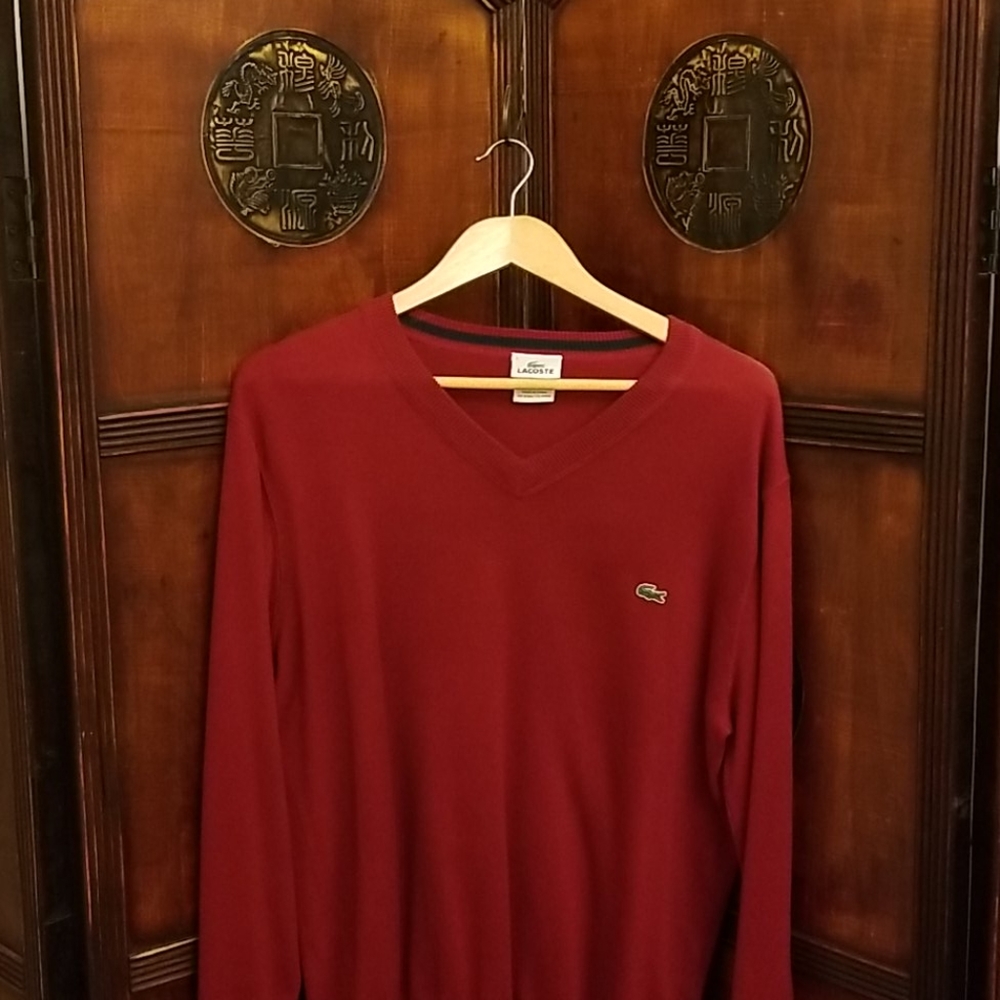 Lacoste Alabama crimson red sweater